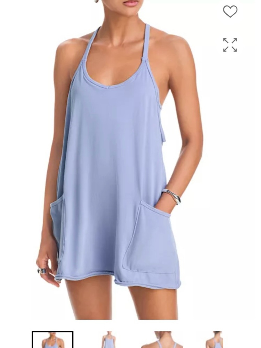 Free People Hot Shot Light Blue Women's Romper Has Built in Shorts!
